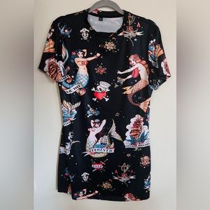 Brand new pin up doll sailor mermaid mid thigh dress!!